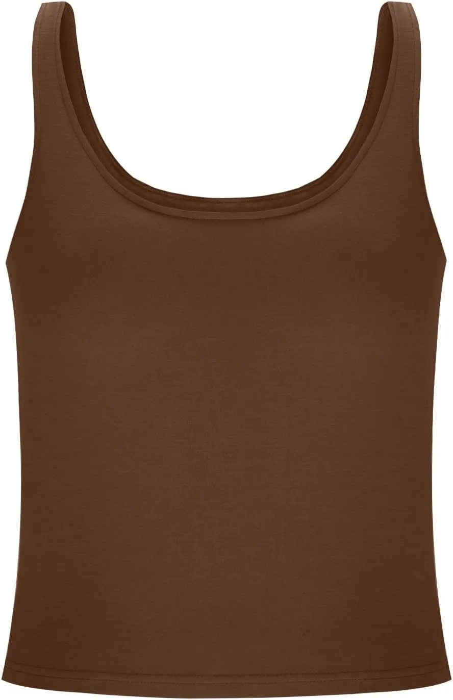 Tank Top with Built in Bra for Women Casual Summer Sleeveless Gym Crop Tops Workout Athletic Yoga Shirts