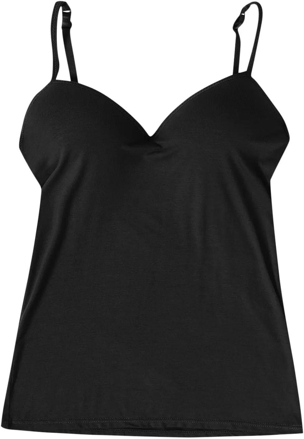 Tank Top with Built in Bra for Women Sexy Spaghetti Strap v Neck Camisole Tops Workout Summer Cami Undershirt