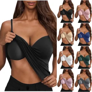 Tank Top with Built in Bra for Women Sexy Spaghetti Strap v Neck Camisole Tops Workout Summer Cami Undershirt