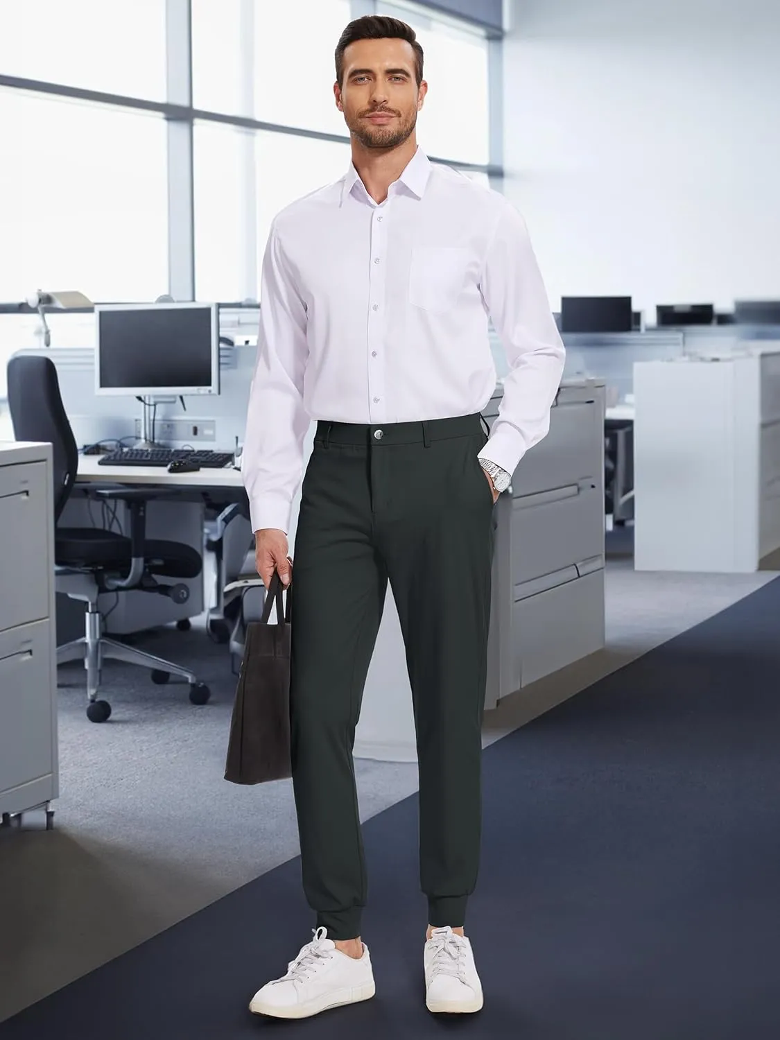 Tapata Men's 29/30/32/34 Inseam 4-Way Stretch Golf Joggers Slim Fit Regular Tall Athletic Sweatpants Casual Dress Pants