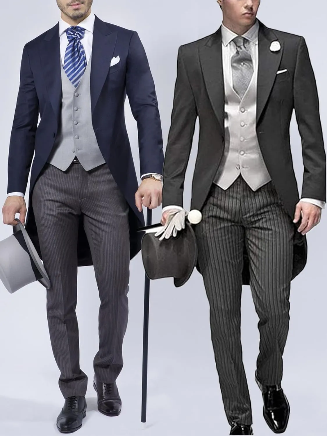 Three Pieces Tailored Bridegroom Black Morning Suit Wedding Tuxedo for Men Groomwear Slim Blazer Vest Pants Sets