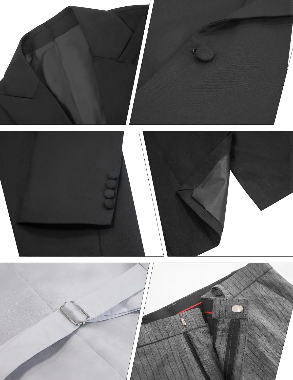 Three Pieces Tailored Bridegroom Black Morning Suit Wedding Tuxedo for Men Groomwear Slim Blazer Vest Pants Sets