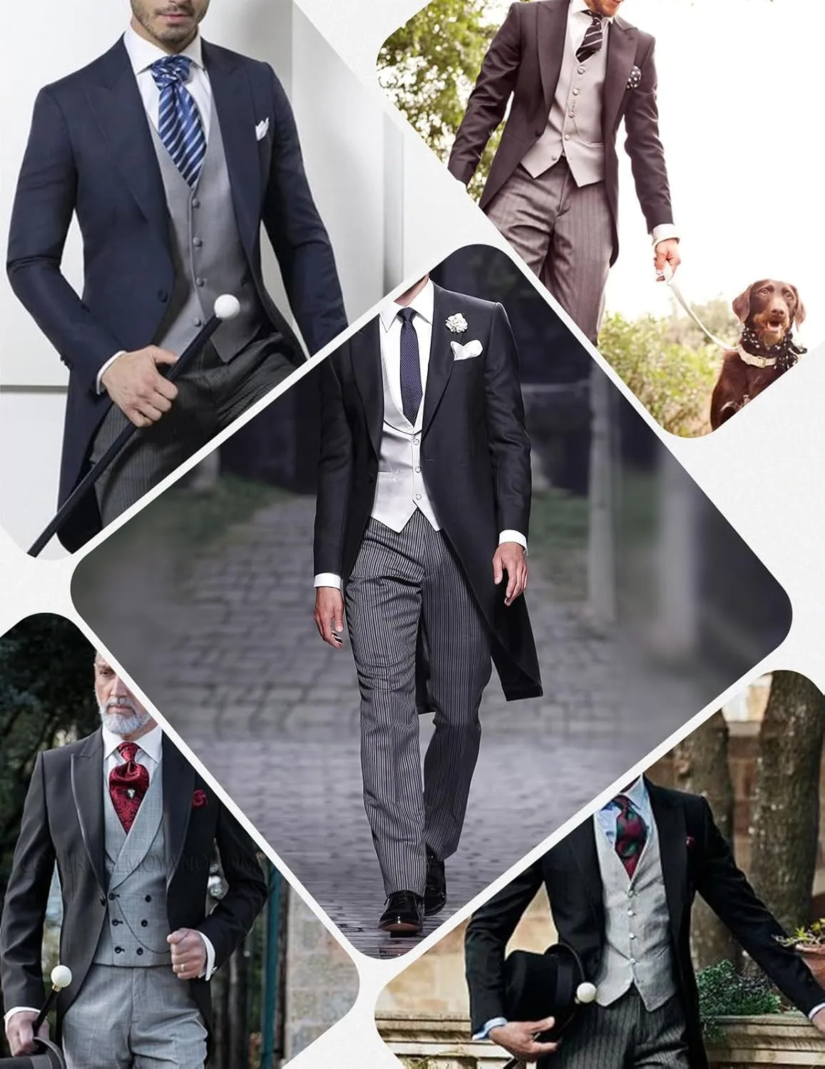 Three Pieces Tailored Bridegroom Black Morning Suit Wedding Tuxedo for Men Groomwear Slim Blazer Vest Pants Sets