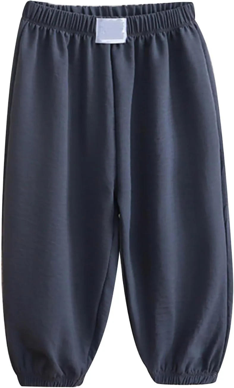 Toddler Boys Baggy Sweatpants Kids Elastic Waist Breathable Comfy Aesthetic Joggers Plain Loose Athletic Trousers