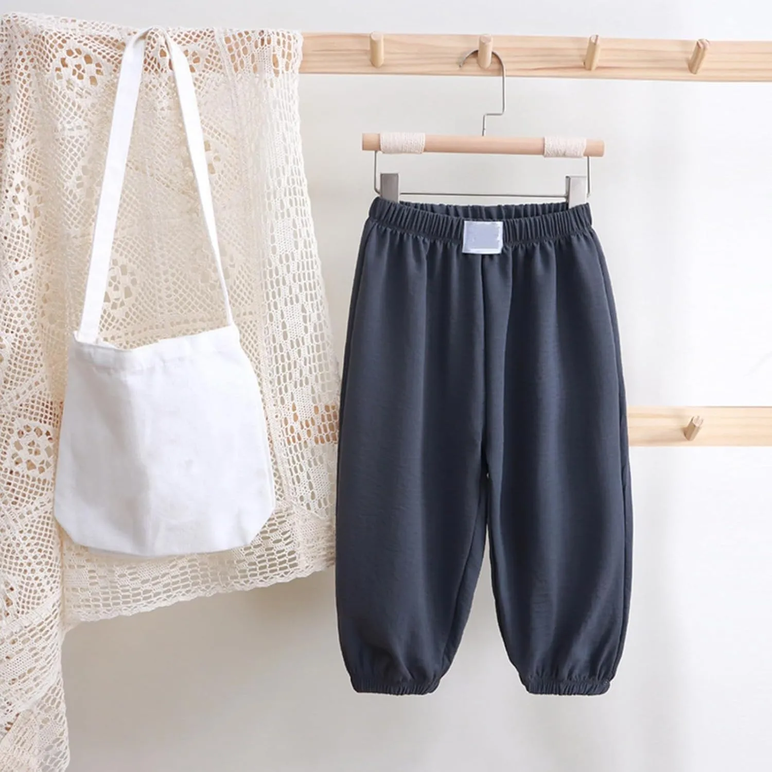 Toddler Boys Baggy Sweatpants Kids Elastic Waist Breathable Comfy Aesthetic Joggers Plain Loose Athletic Trousers