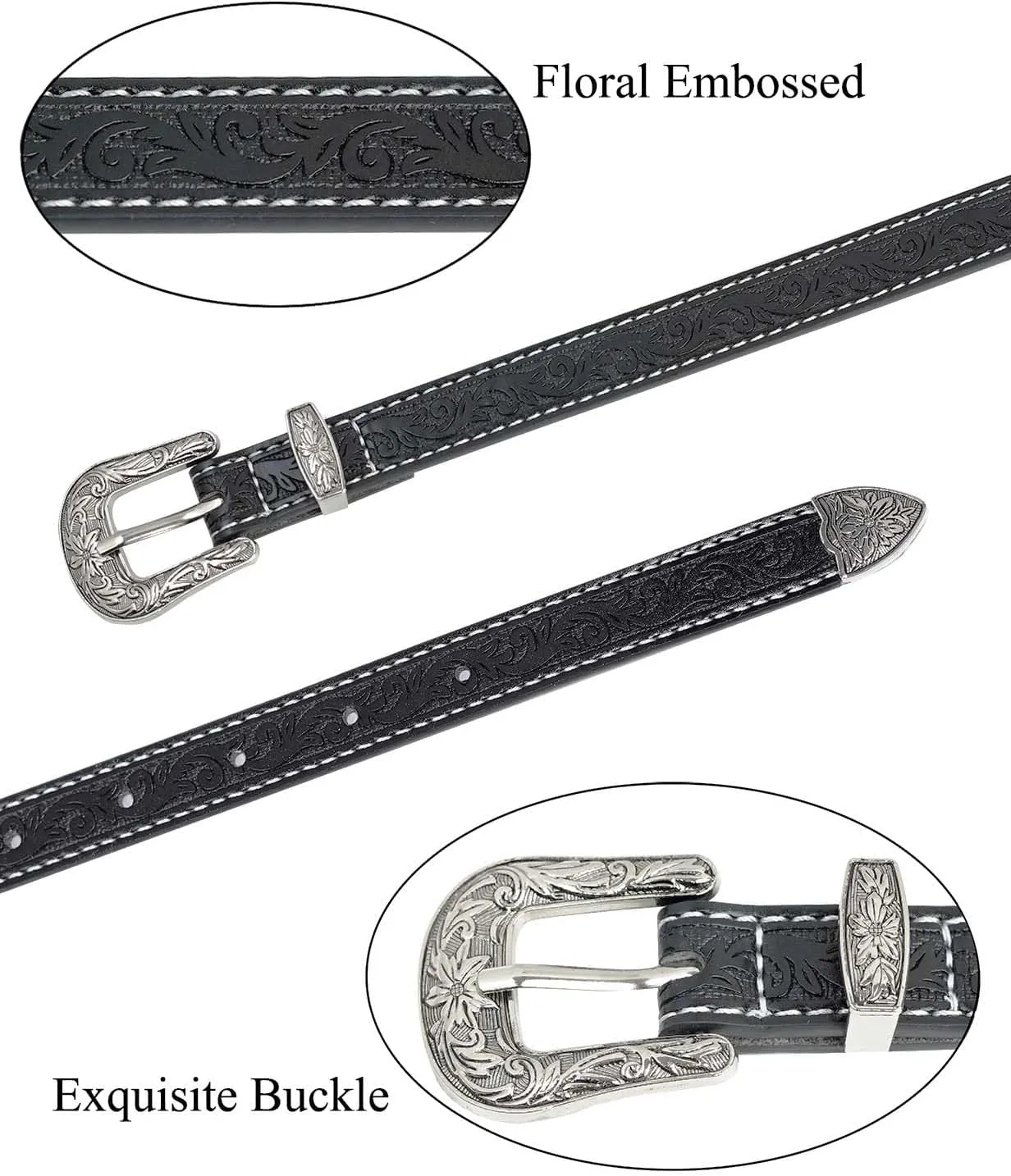 TOPACC Western Fashion Cowgirl Cowboy belts for Girls Women Boys Jeans Pants Dresses