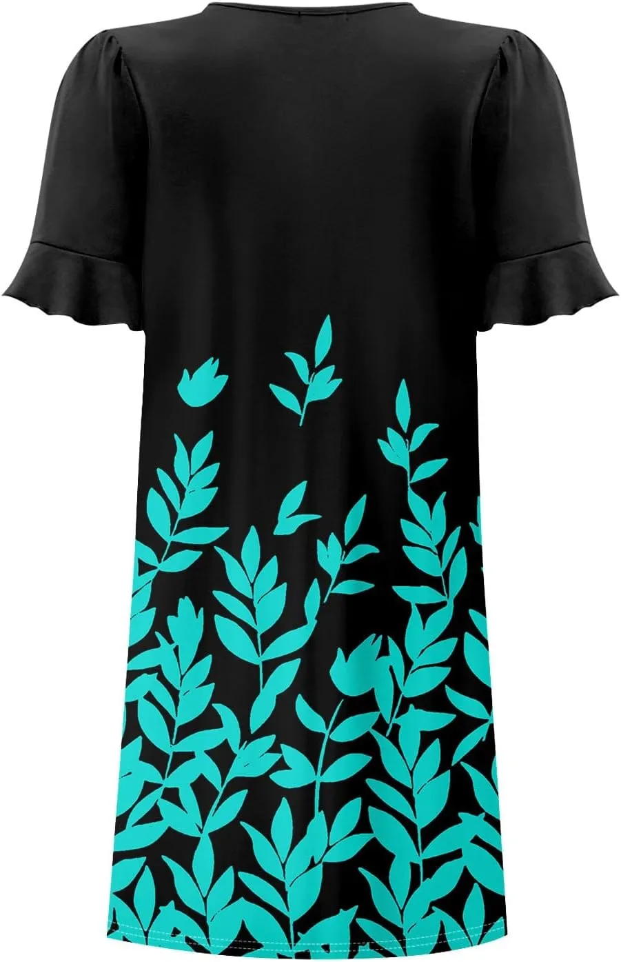 TWGONE Summer Dresses for Curvy Women Plus Size Ruffle Short Sleeve V Neck Casual Semi Formal Shift Dress with Pockets