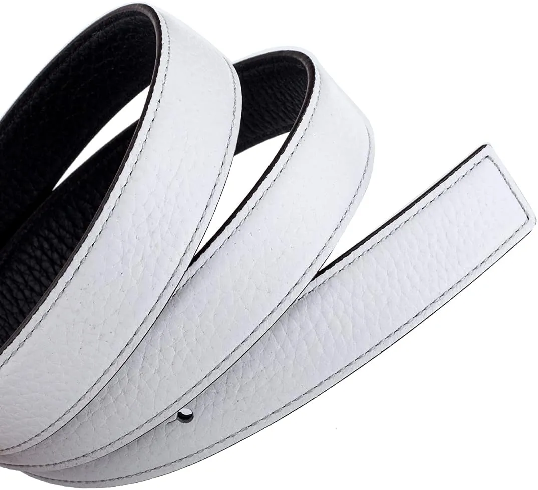Vatee's Women's Reversible Real Leather Replacement Belt Strap without Buckle 1"/25mm Wide