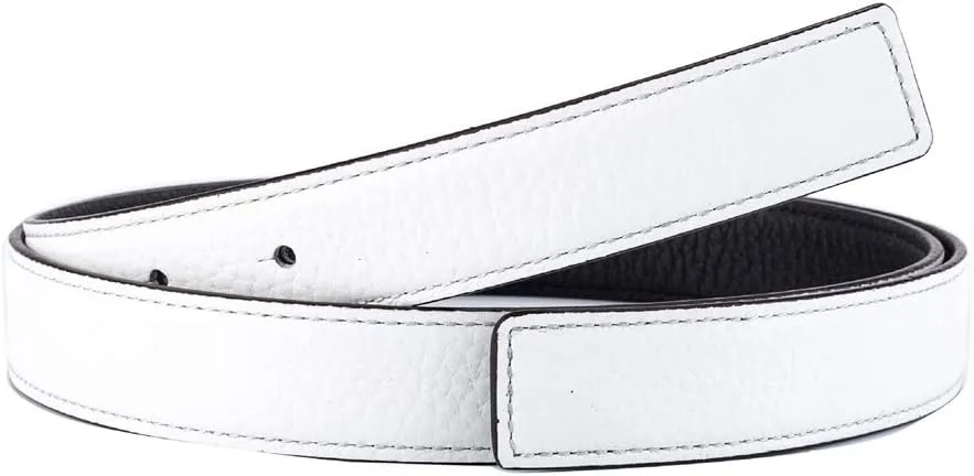 Vatee's Women's Reversible Real Leather Replacement Belt Strap without Buckle 1"/25mm Wide