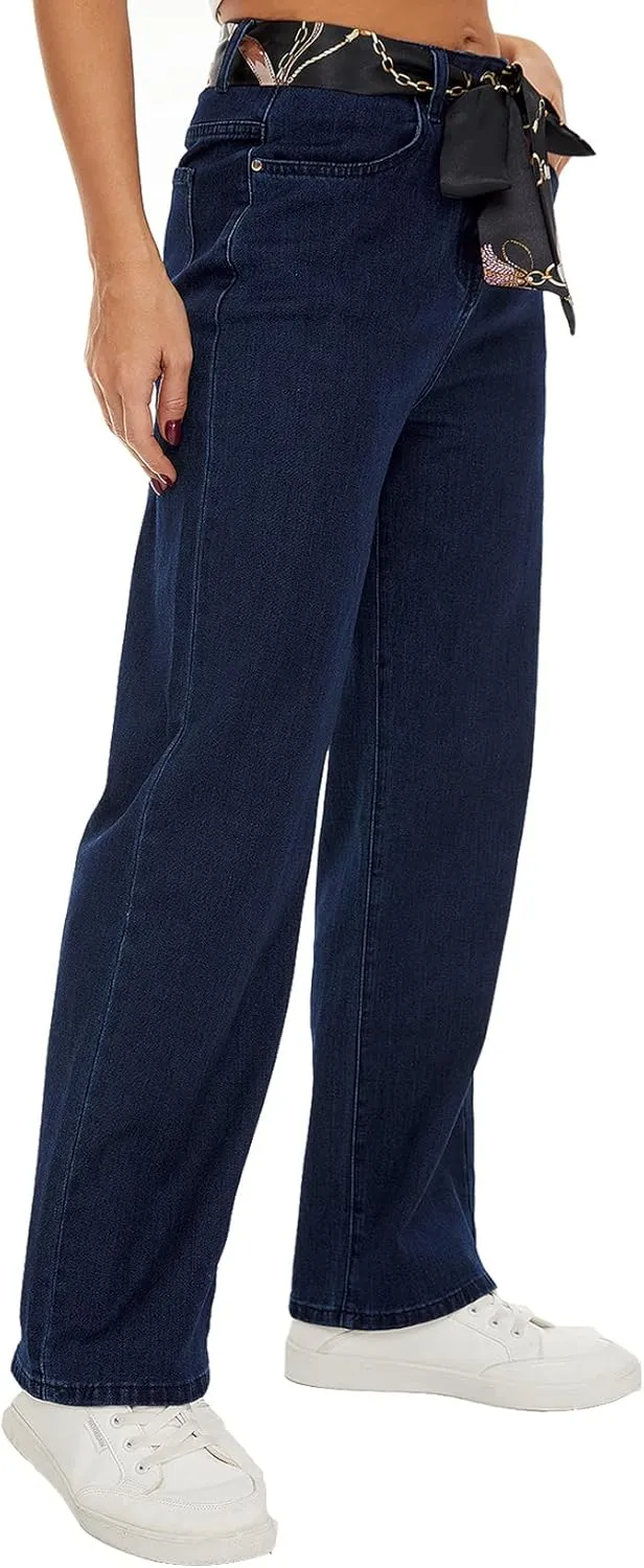 VIPONES Womens Wide Leg Jeans High Waist Baggy Denim Pants Distressed Loose Ripped Boyfriends Jeans Y2K