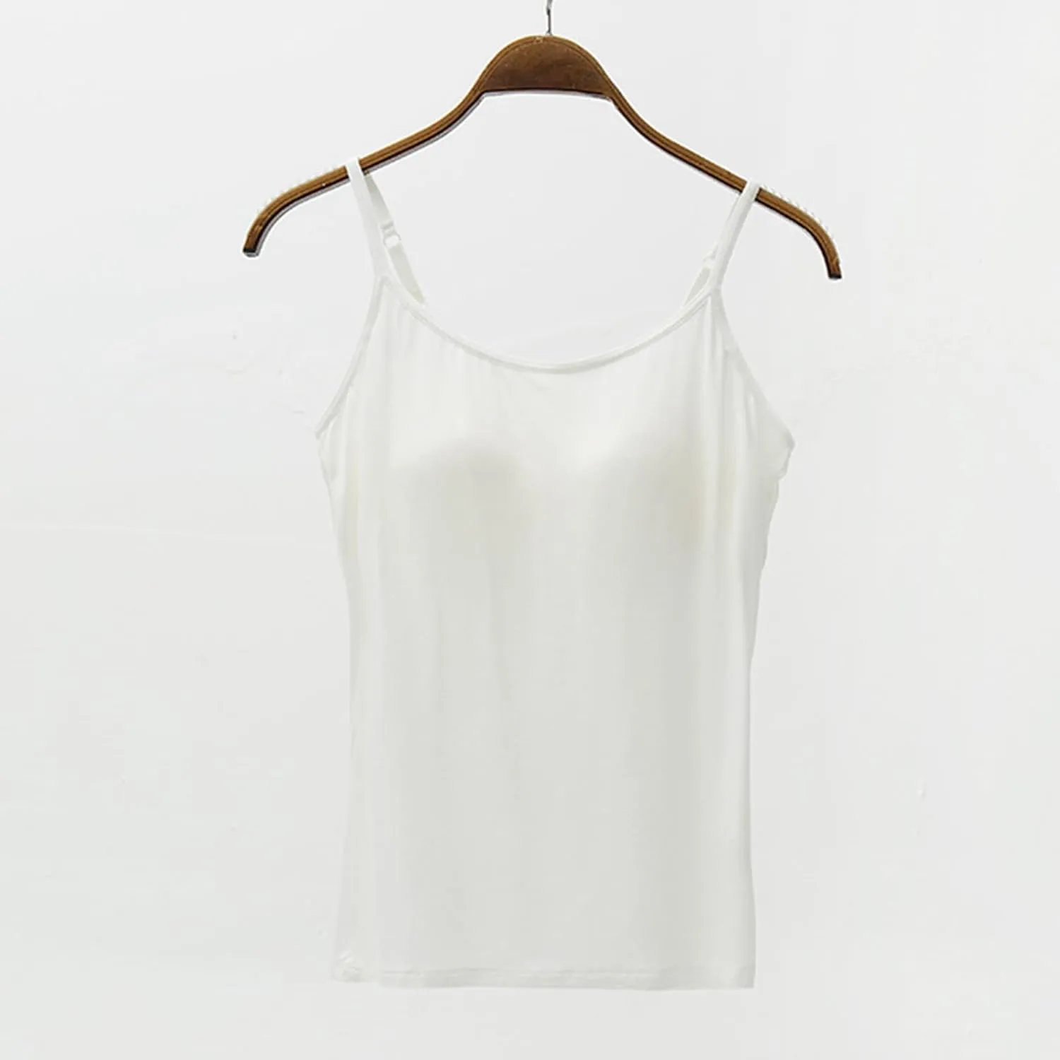 Women Cami Bra Basic Strap Tank Tops with Padded Workout Yoga Racerback Tanks Top Built in Shelf Camisole