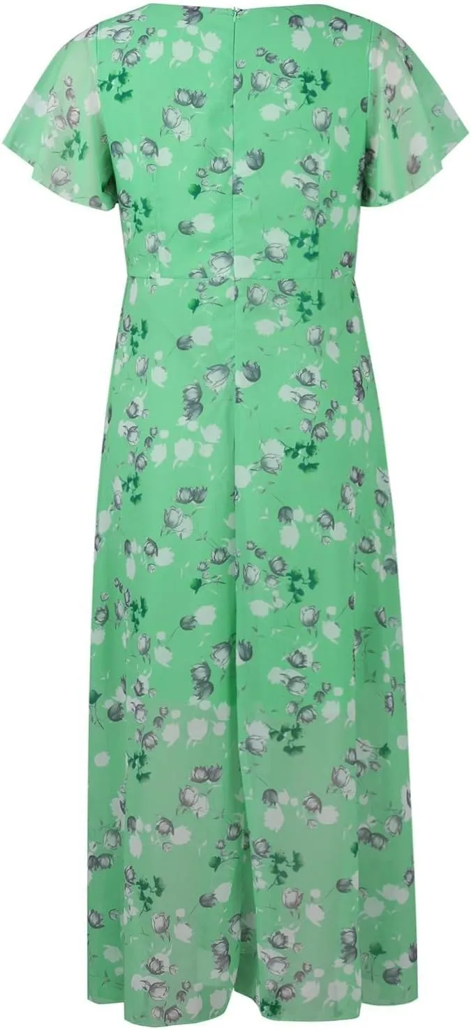 Women Casual Summer Dresses Chiffon Floral Short Sleeve Sun Dresses for Women 2025 Flowy Swing Party Beach Skirts
