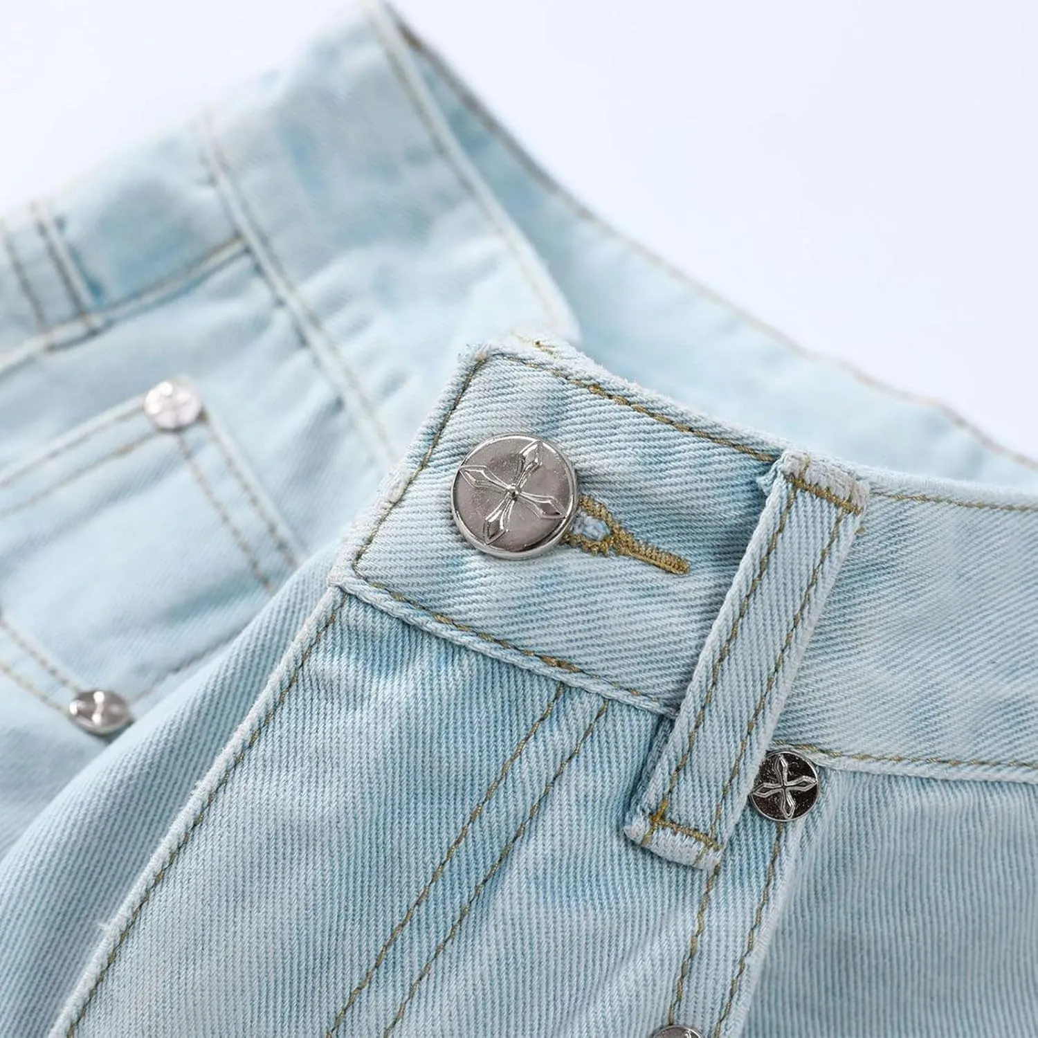 Women Ripped Denim Shorts Summer Casual High Waisted Short Jeans Loose Distressed Fashion Y2k Denim Shorts with Pockets