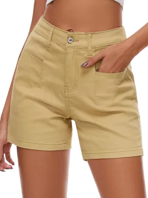 Women Stretchy Jean Shorts High Waisted Denim Shorts for Women Chino Cargo Shorts Women's Summer Jorts