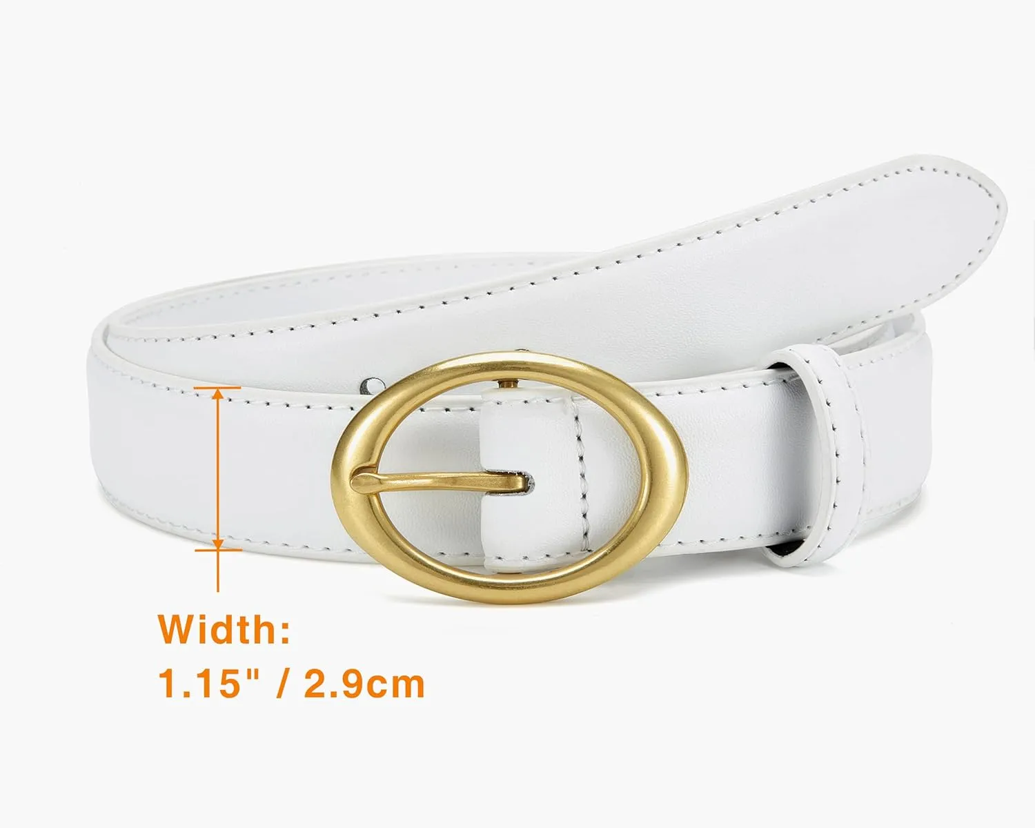 Womens Belt - CR Leather Belt Women Casual for Jeans Pants Dress - Belts with Gold Buckle for Women Fashion
