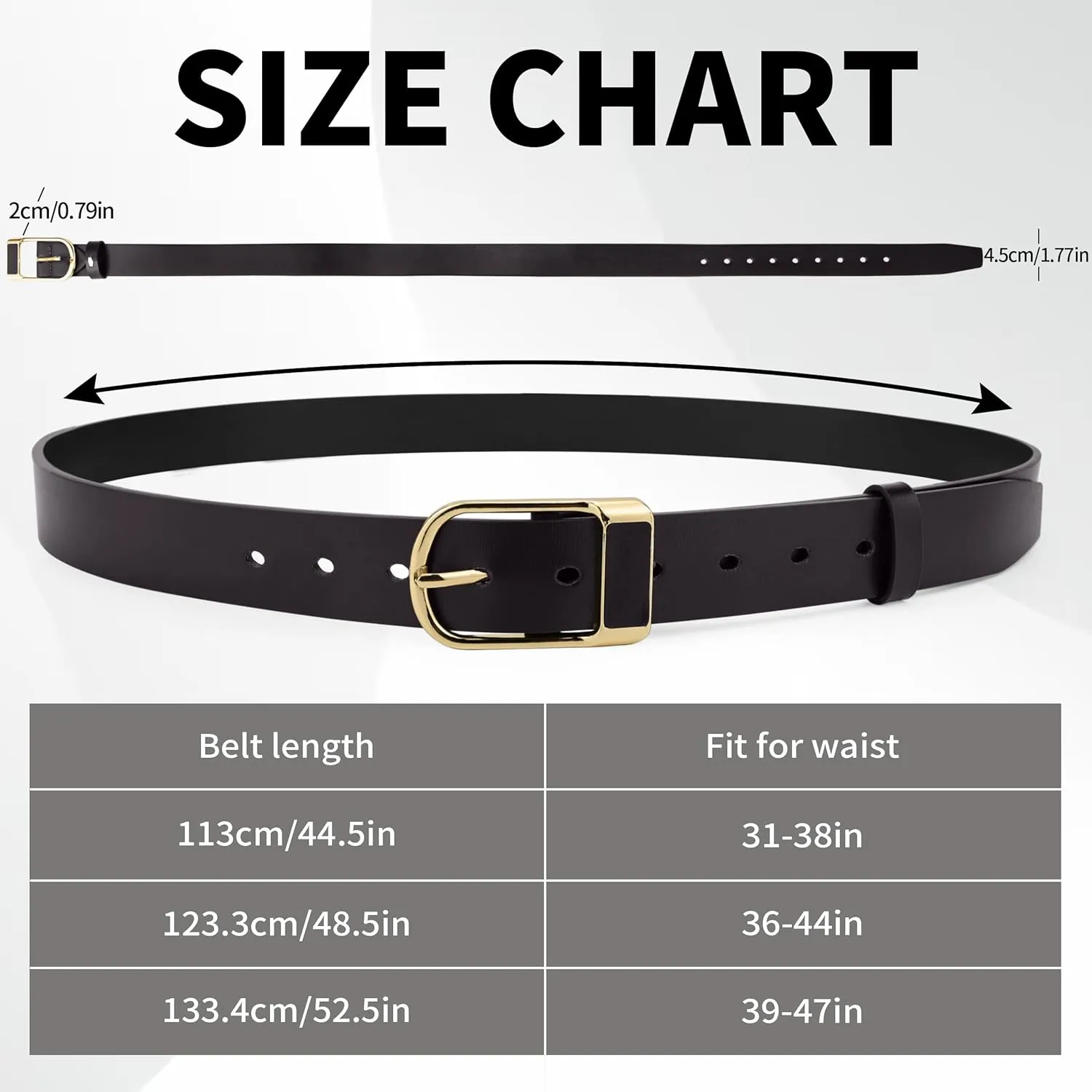 Womens Belts Black Belts for Women Waist Belt PU Leather Womens Belts for Dresses Jeans Shorts Fashion Belt