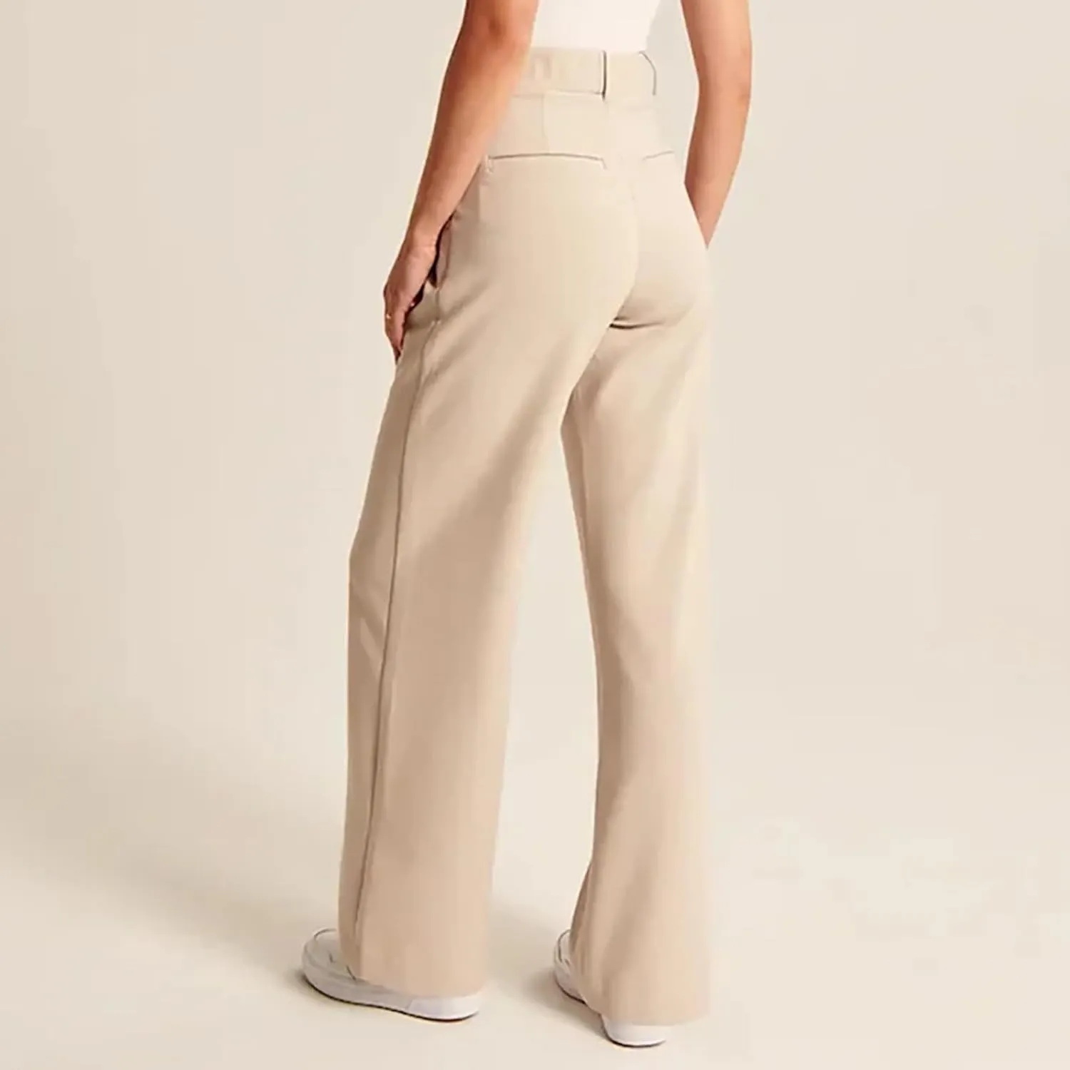Womens Casual Wide Leg Dress Pants High Waist Tailored Button Down Trousers with Pockets Straight Suit Pants Slacks