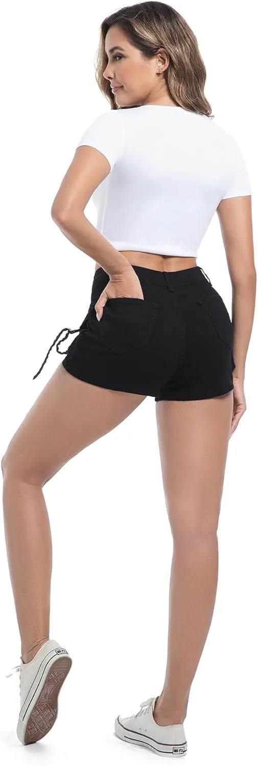 Womens High Waisted Cargo Shorts Casual Summer Denim Stretchy Jeans Chino Shorts Y2K