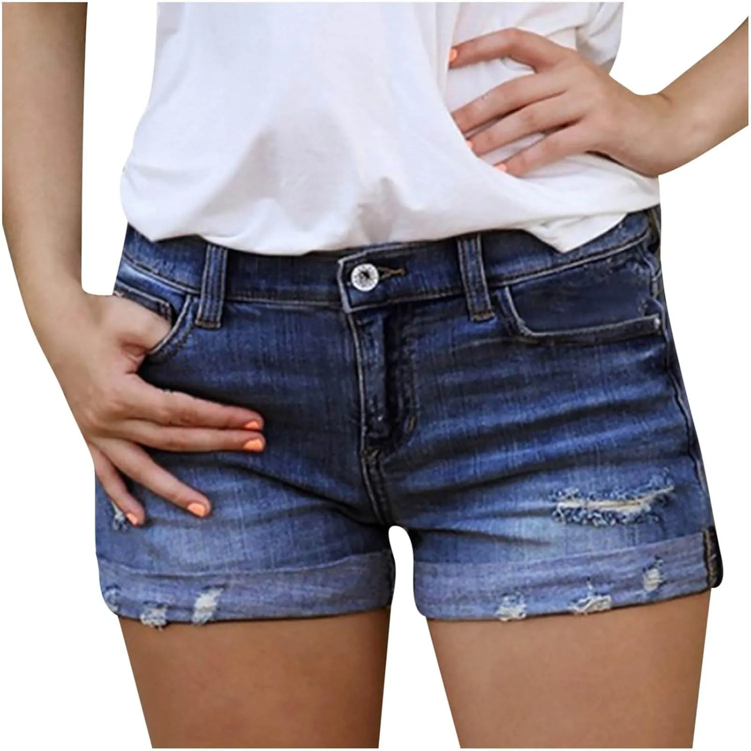 Womens Jean Shorts Distressed Ripped Denim Shorts High Waisted Casual Summer Shorts Fashion Cut Off 2025