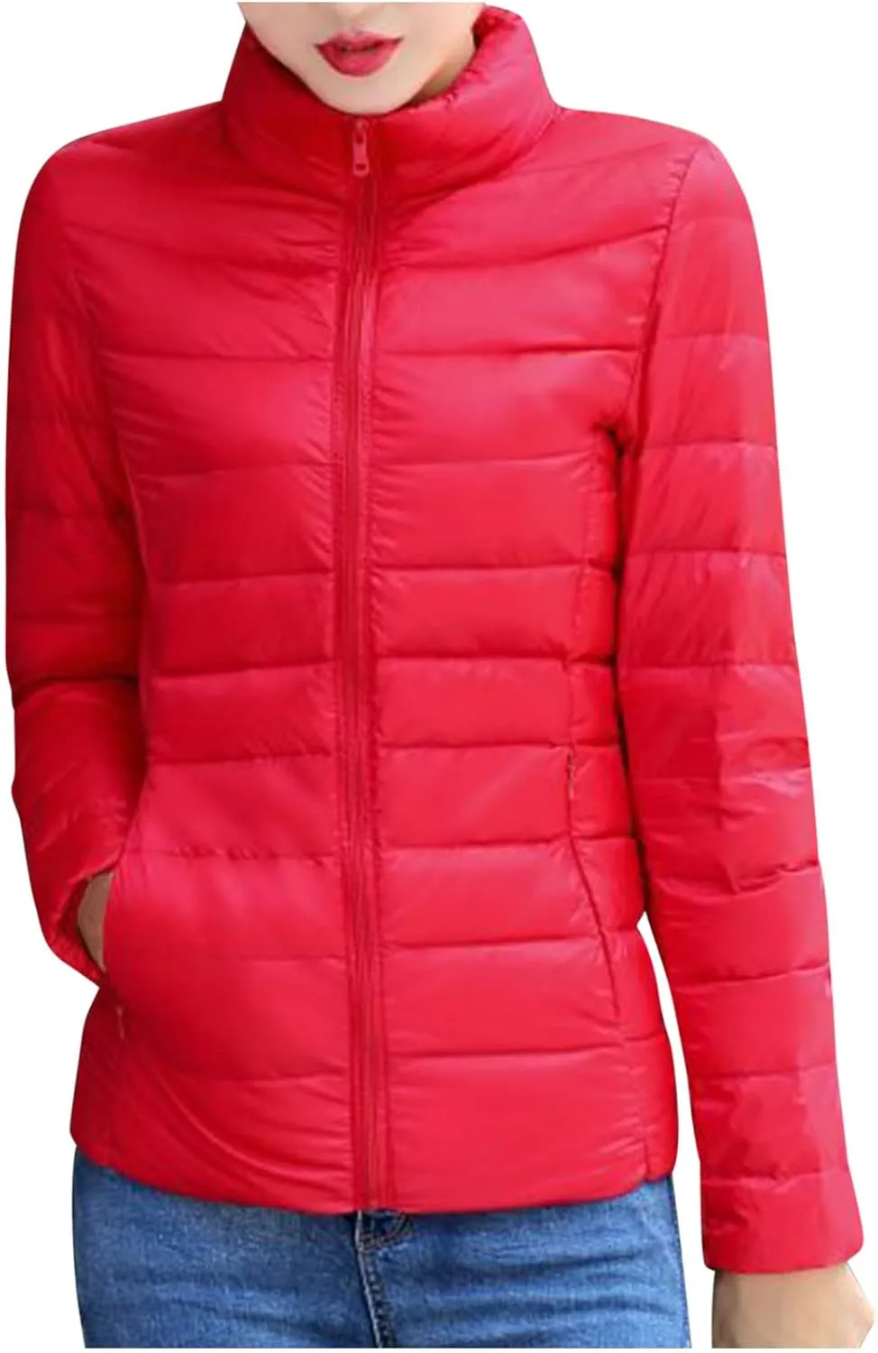 Women's Packable Quilted Jackets Lightweight Full-Zip Puffer Jacket Full Zipped Down Jacket Shakcets Winter Outfits