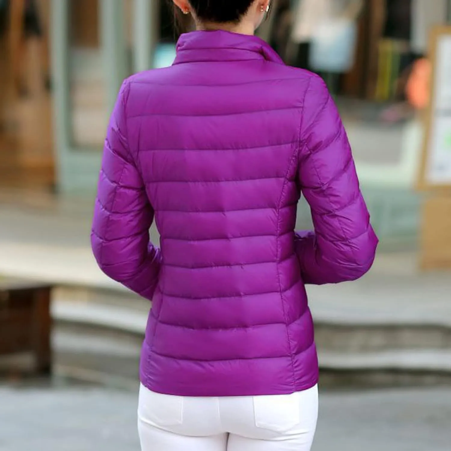Women's Packable Quilted Jackets Lightweight Full-Zip Puffer Jacket Full Zipped Down Jacket Shakcets Winter Outfits