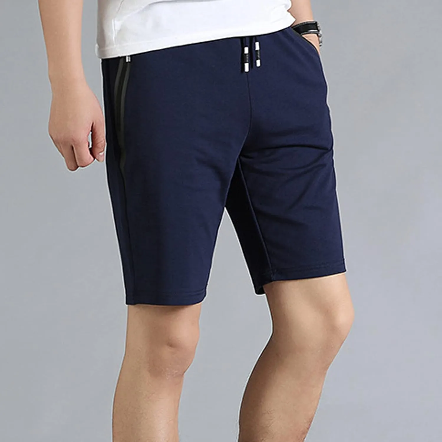 Ymosrh Men's Shorts Casual Quick Dry Lightweight Athletic Training Running Gym Workout Shorts with Zipper Pockets