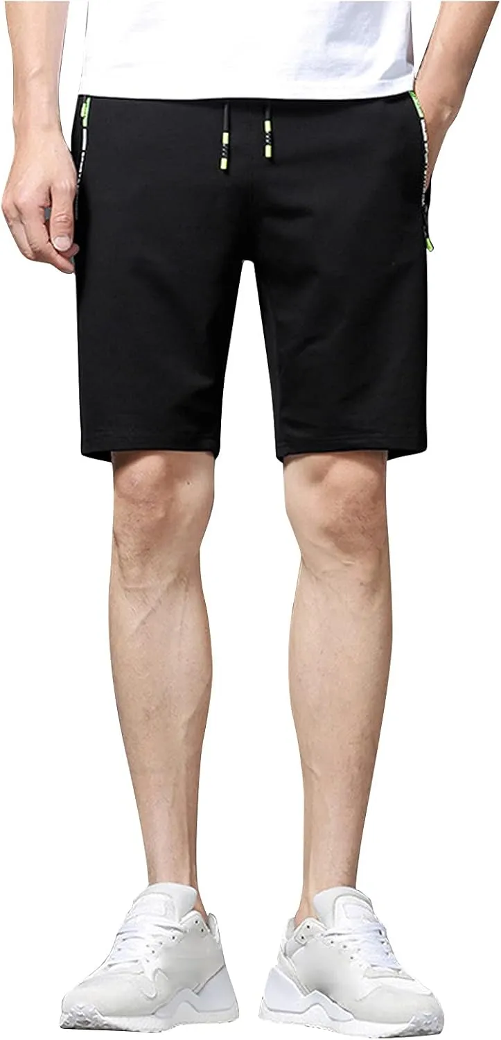 Ymosrh Men's Shorts Casual Quick Dry Lightweight Athletic Training Running Gym Workout Shorts with Zipper Pockets